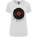 A Dripping Vinyl Record Turntable Decks DJ Womens Wider Cut T-Shirt White