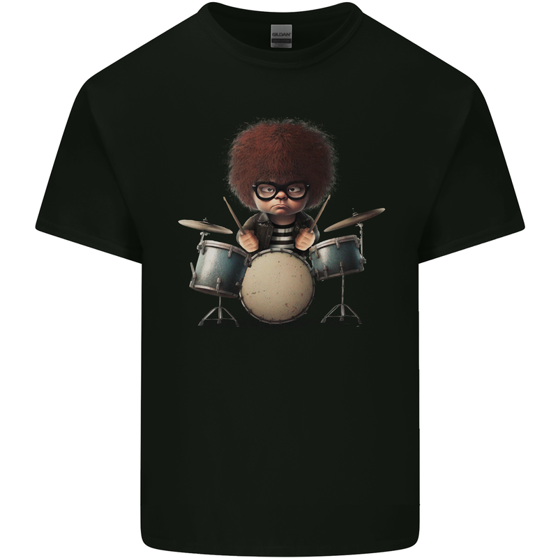A Drummer Boy Drumming Drum Mens Cotton T-Shirt Tee Top Black