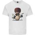 A Drummer Boy Drumming Drum Mens Cotton T-Shirt Tee Top White