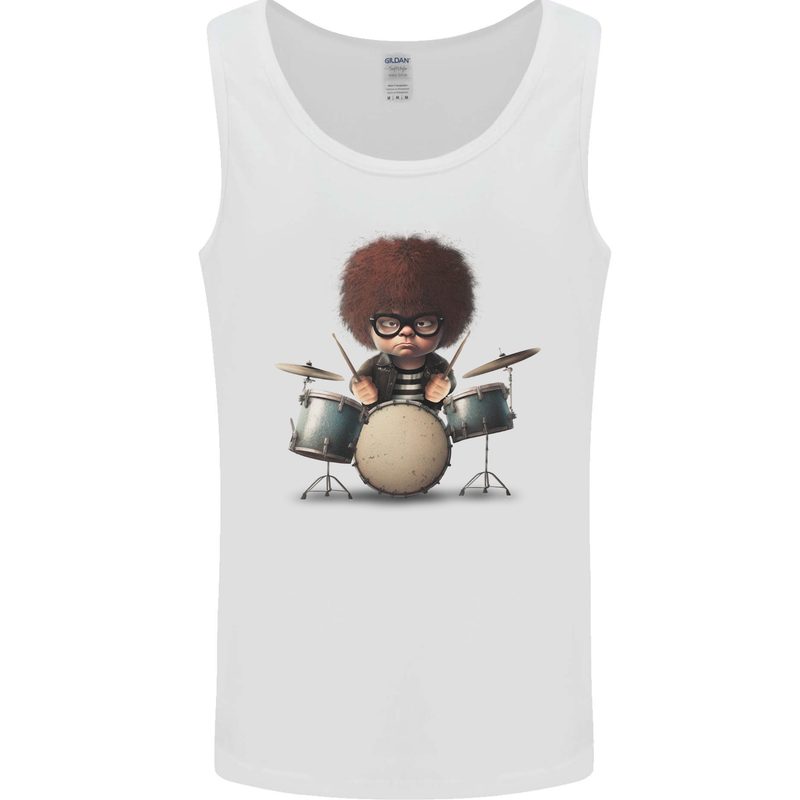 A Drummer Boy Drumming Drum Mens Vest Tank Top White