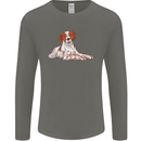 A Epagneul Breton Dog Mens Long Sleeve T-Shirt Charcoal