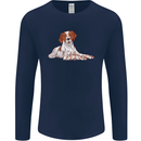 A Epagneul Breton Dog Mens Long Sleeve T-Shirt Navy Blue