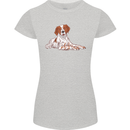 A Epagneul Breton Dog Womens Petite Cut T-Shirt Sports Grey