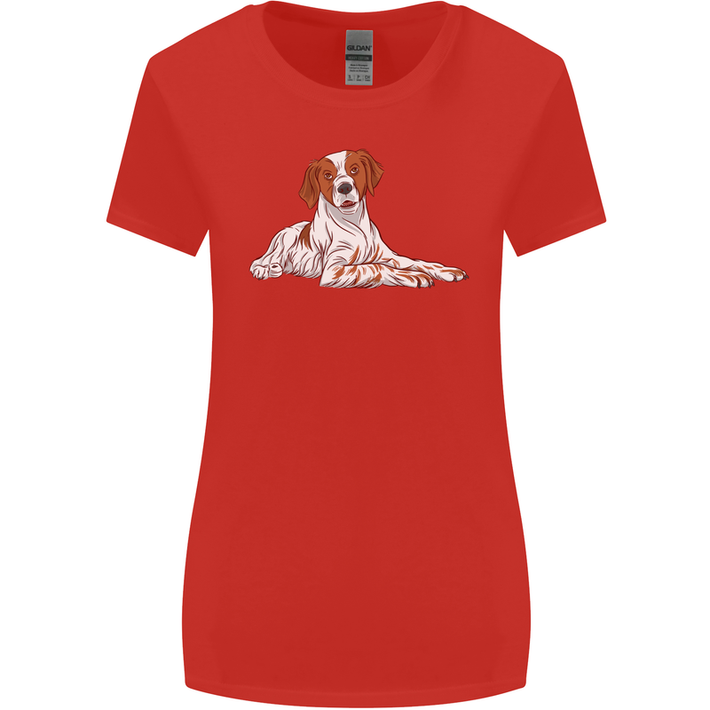 A Epagneul Breton Dog Womens Wider Cut T-Shirt Red