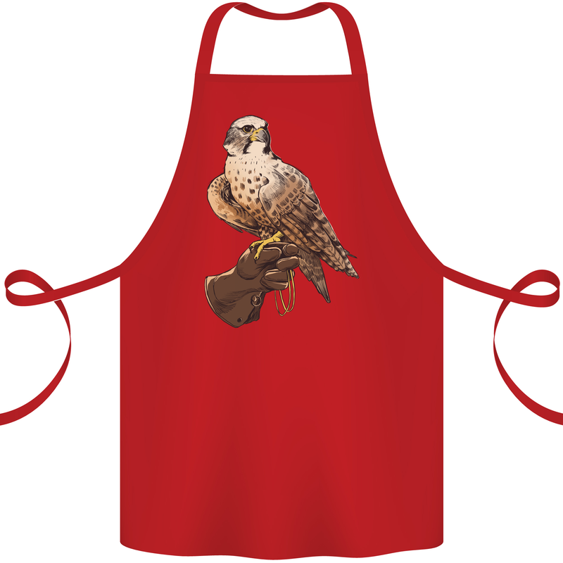 A Falcon Falconry Cotton Apron 100% Organic Red