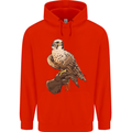 A Falcon Falconry Mens 80% Cotton Hoodie Bright Red