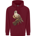 A Falcon Falconry Mens 80% Cotton Hoodie Maroon