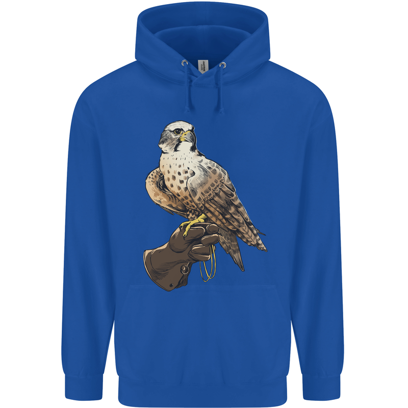 A Falcon Falconry Mens 80% Cotton Hoodie Royal Blue