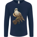 A Falcon Falconry Mens Long Sleeve T-Shirt Navy Blue