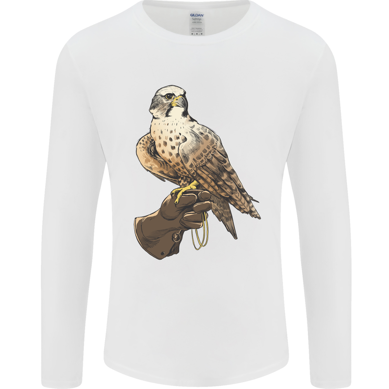 A Falcon Falconry Mens Long Sleeve T-Shirt White