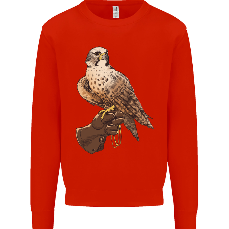 A Falcon Falconry Mens Sweatshirt Jumper Bright Red