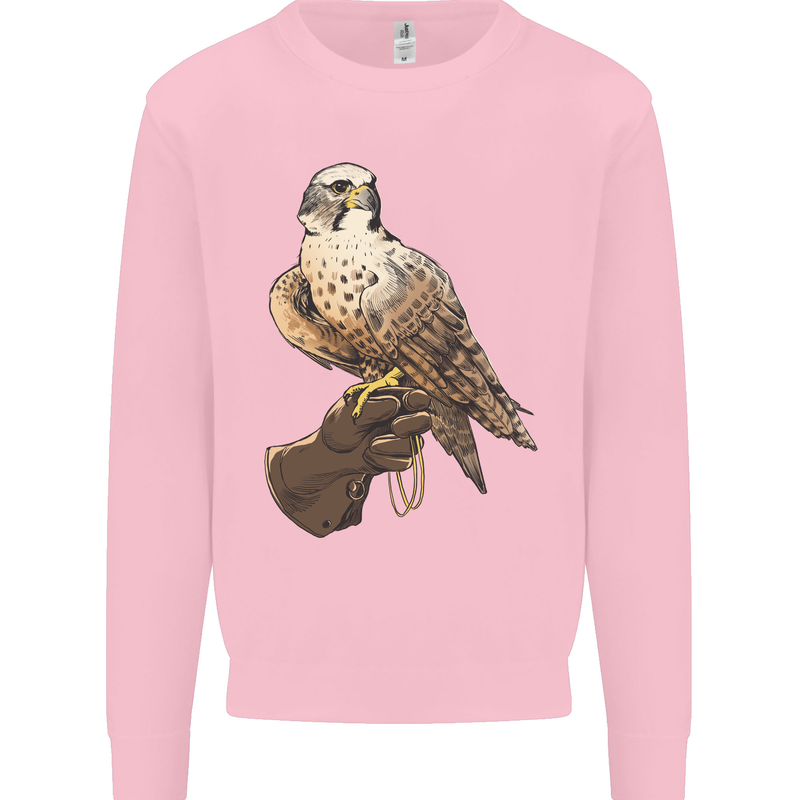 A Falcon Falconry Mens Sweatshirt Jumper Light Pink