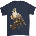A Falcon Falconry Mens T-Shirt 100% Cotton Navy Blue