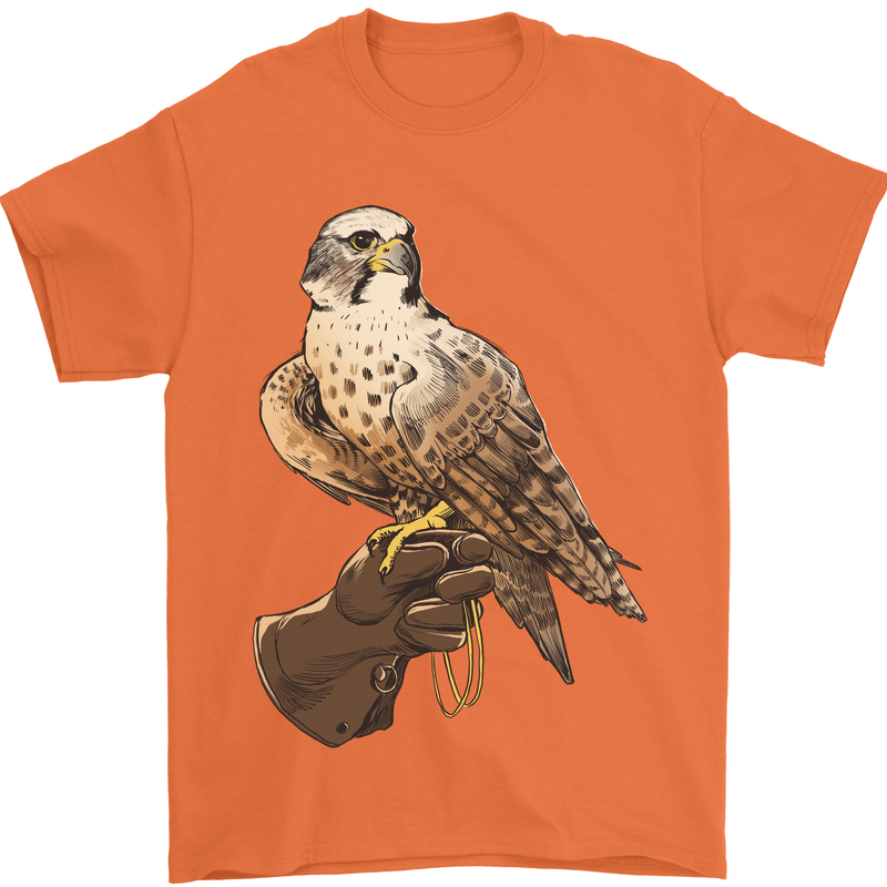 A Falcon Falconry Mens T-Shirt 100% Cotton Orange