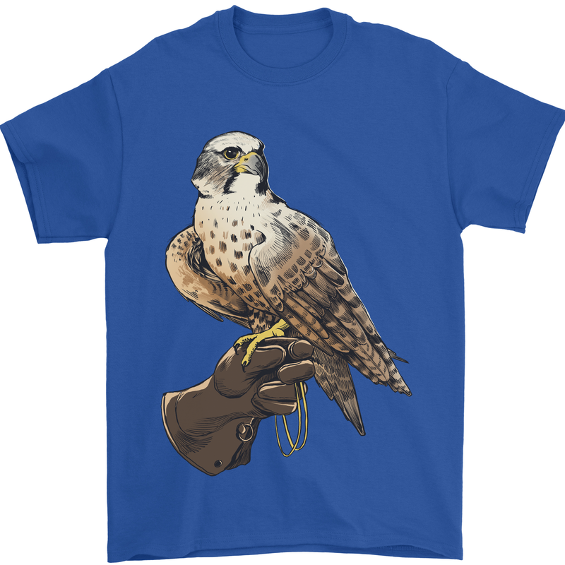 A Falcon Falconry Mens T-Shirt 100% Cotton Royal Blue