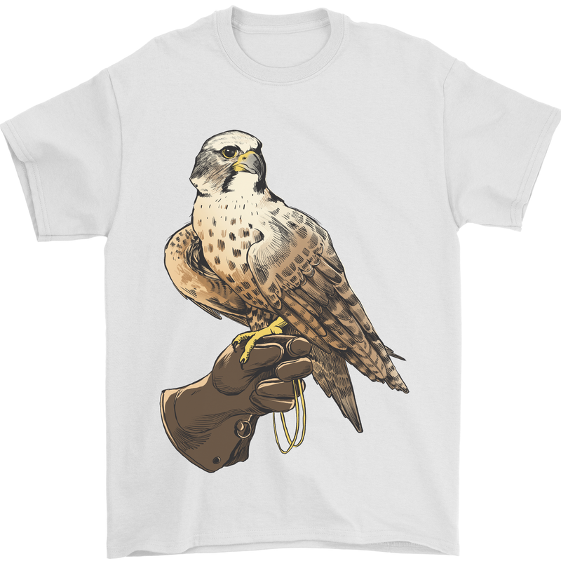 A Falcon Falconry Mens T-Shirt 100% Cotton White