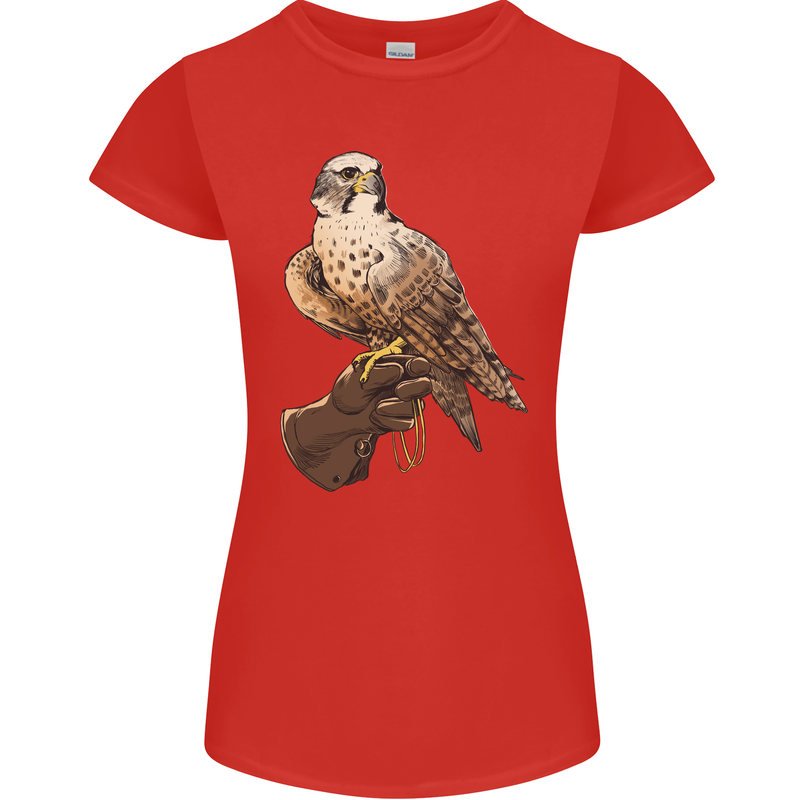 A Falcon Falconry Womens Petite Cut T-Shirt Red