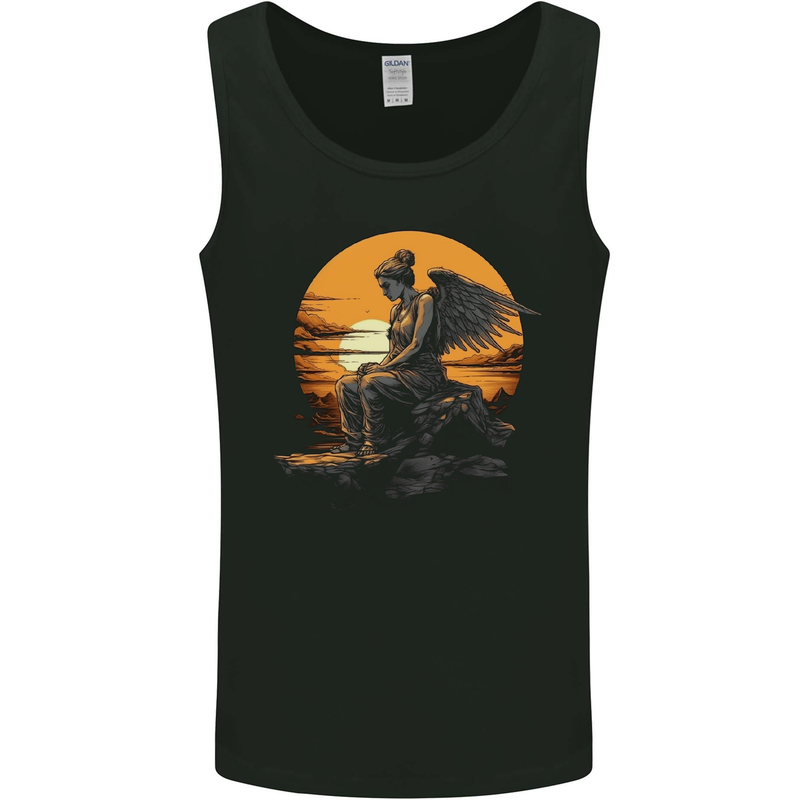 A Fallen Angel Sunset Fantasy Mens Vest Tank Top Black
