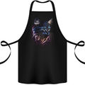 A Fantasy Cat With Cool Colours 1 Cotton Apron 100% Organic Black