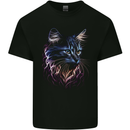 A Fantasy Cat With Cool Colours 1 Kids T-Shirt Childrens Black