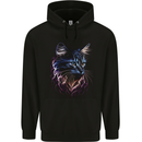 A Fantasy Cat With Cool Colours 1 Mens 80% Cotton Hoodie Black