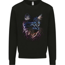 A Fantasy Cat With Cool Colours 1 Mens Sweatshirt Jumper Black