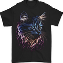 A Fantasy Cat With Cool Colours 1 Mens T-Shirt 100% Cotton BLACK