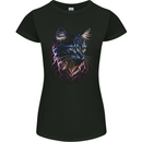 A Fantasy Cat With Cool Colours 1 Womens Petite Cut T-Shirt Black