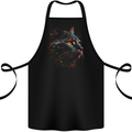 A Fantasy Cat With Cool Colours 2 Cotton Apron 100% Organic Black