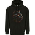 A Fantasy Cat With Cool Colours 2 Mens 80% Cotton Hoodie Black