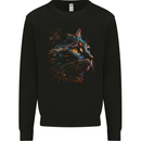 A Fantasy Cat With Cool Colours 2 Mens Sweatshirt Jumper Black
