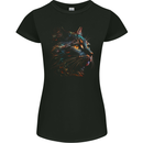 A Fantasy Cat With Cool Colours 2 Womens Petite Cut T-Shirt Black