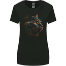 A Fantasy Cat With Cool Colours 2 Womens Wider Cut T-Shirt Black