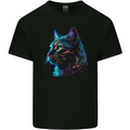 A Fantasy Cat With Cool Colours 3 Kids T-Shirt Childrens Black