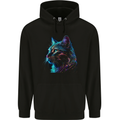 A Fantasy Cat With Cool Colours 3 Mens 80% Cotton Hoodie Black