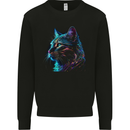 A Fantasy Cat With Cool Colours 3 Mens Sweatshirt Jumper Black