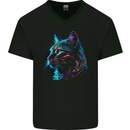 A Fantasy Cat With Cool Colours 3 Mens V-Neck Cotton T-Shirt Black
