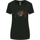 A Fantasy Cat With Cool Colours 4 Womens Wider Cut T-Shirt Black
