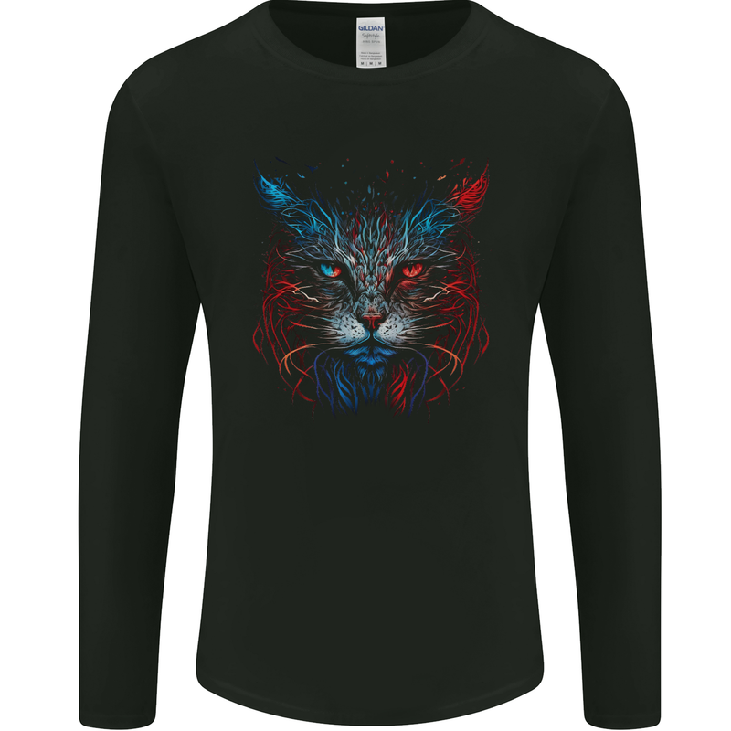 A Fantasy Cat With Cool Colours 5 Mens Long Sleeve T-Shirt Black