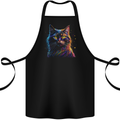 A Fantasy Cat With Cool Colours 7 Cotton Apron 100% Organic Black