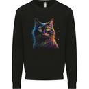 A Fantasy Cat With Cool Colours 7 Mens Sweatshirt Jumper Black