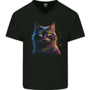A Fantasy Cat With Cool Colours 7 Mens V-Neck Cotton T-Shirt Black