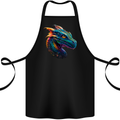 A Fantasy Colourful Dragon Cotton Apron 100% Organic Black