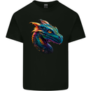 A Fantasy Colourful Dragon Mens Cotton T-Shirt Tee Top Black