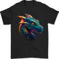 A Fantasy Colourful Dragon Mens T-Shirt 100% Cotton Black