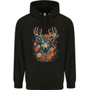 A Fantasy Deer With Flowers Childrens Kids Hoodie Black