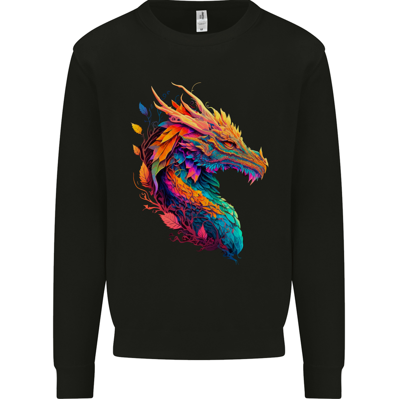A Fantasy Dragon Kids Sweatshirt Jumper Black