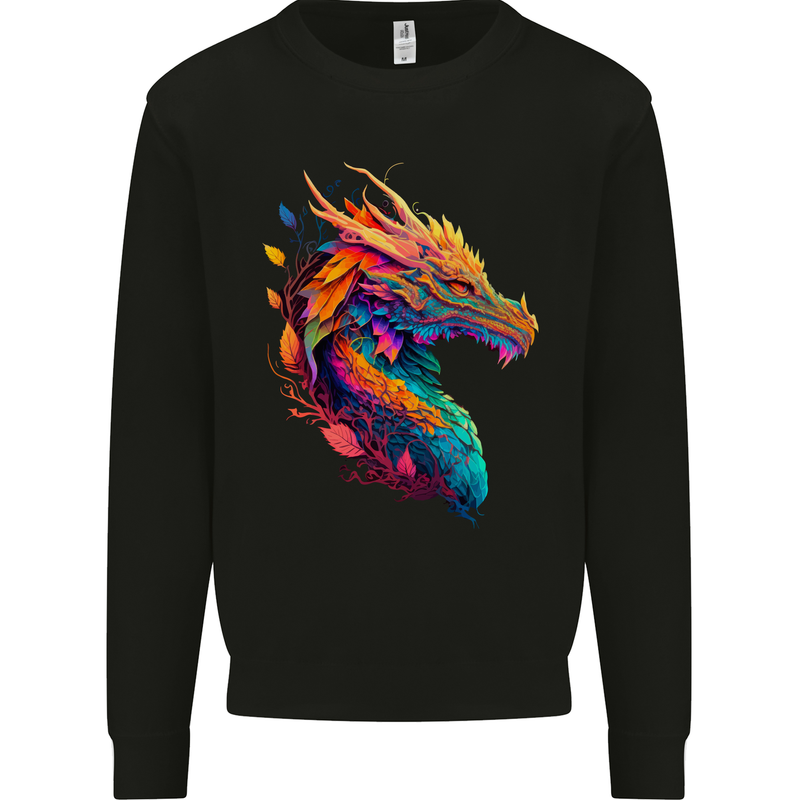 A Fantasy Dragon Mens Sweatshirt Jumper Black
