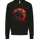 A Fantasy Dragon With a City Backdrop Kids Sweatshirt Jumper Black