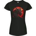 A Fantasy Dragon With a City Backdrop Womens Petite Cut T-Shirt Black